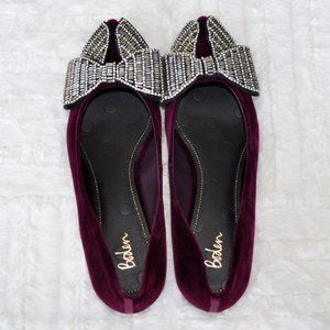 Boden Embellished Flat Shoes; Size 39, 8.5 US; Mulled Wine